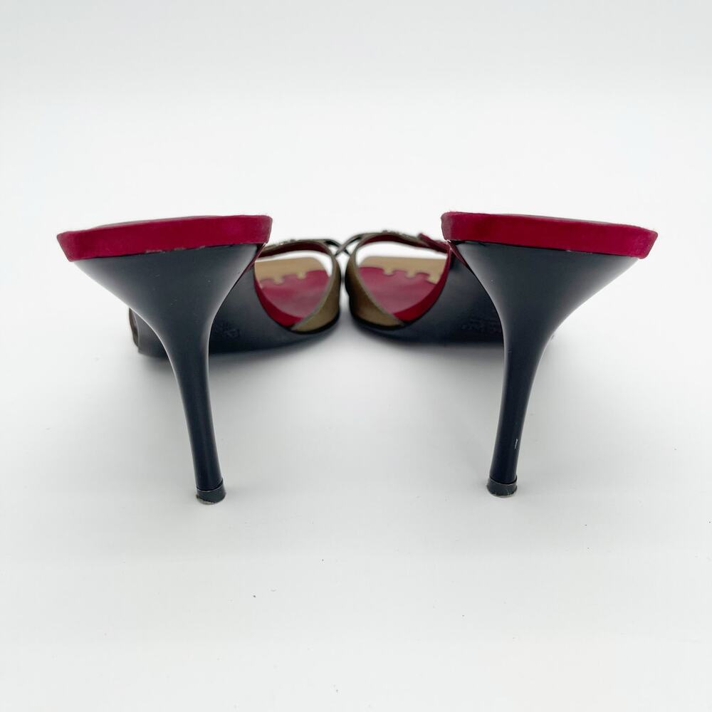 Giuseppe Zanotti Vicini Vintage Crystal Snake Red Gold Square Toe Mules IT 38 - Picture 9 of 11